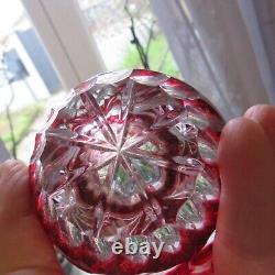 Vase boule en cristal taillé rouge saint louis baccarat lorraine a définir