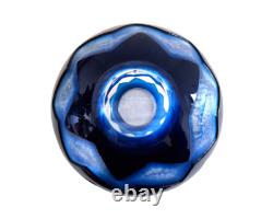 Vase contemporain en cristal overlay bleu acide signé Saint-Louis St océane