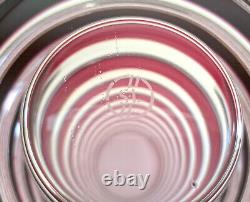 Vase cristal overlay rouge rose framboise taillé signé signature Saint-Louis St