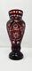 Vase En Cristal Doublé Taillé Couleur Rouge Rubis BohÊme Saint-louis Baccarat