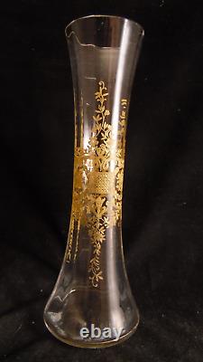 Vase en cristal a dorure décor de fleurs St Louis Baccarat