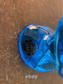 Vase soliflore bleu modèle Éole en cristal de Saint Louis