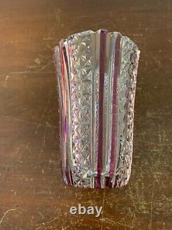 Vase violet en cristal de Saint Louis h 13 cm