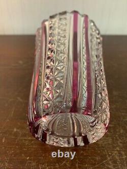 Vase violet en cristal de Saint Louis h 13 cm