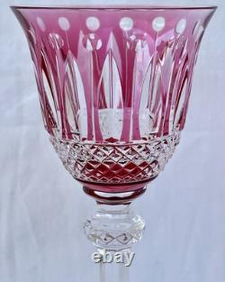 Verre A Pied En Cristal De St Louis Tommy 16.5 CM Couleur Rouge Rubis