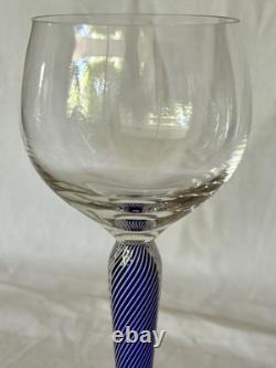 Verre A Pied En Cristal Saint Louis Modele Mozart Couleur Bleu
