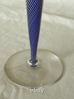 Verre A Pied En Cristal Saint Louis Modele Mozart Couleur Bleu