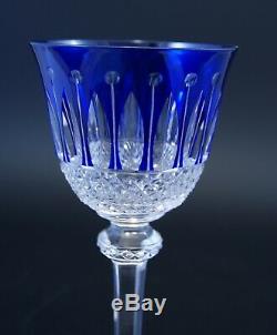 Verre Roemer cristal crystal Saint St louis Tommy signé bleu blue 19,8 cm