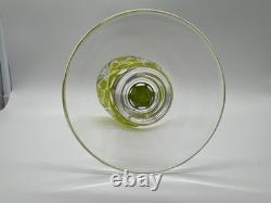Verre Roemer en cristal jaune Saint Louis modèle Chantilly signé 23 cm