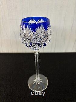Verre Rohmer couleur bleu foncé modèle Florence cristal Saint Louis