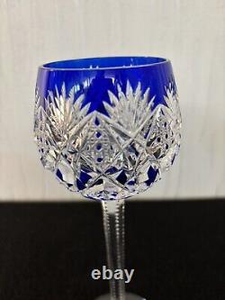 Verre Rohmer couleur bleu foncé modèle Florence cristal Saint Louis