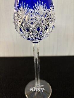 Verre Rohmer couleur bleu foncé modèle Florence cristal Saint Louis
