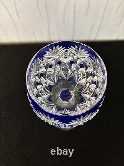 Verre Rohmer couleur bleu foncé modèle Florence cristal Saint Louis
