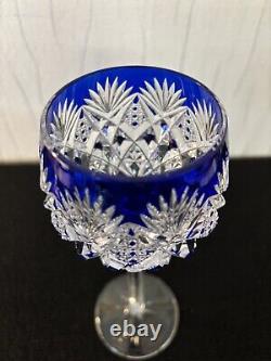 Verre Rohmer couleur bleu foncé modèle Florence cristal Saint Louis