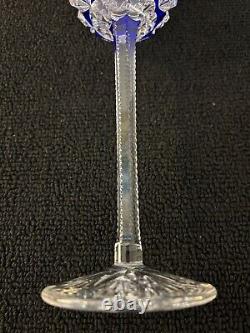 Verre Rohmer couleur bleu foncé modèle Florence cristal Saint Louis