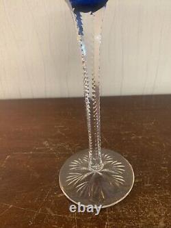 Verre Rohmer couleur bleu modèle Florence cristal Saint Louis