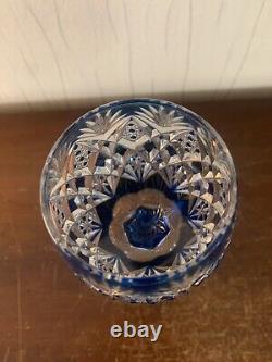 Verre Rohmer couleur bleu modèle Florence cristal Saint Louis