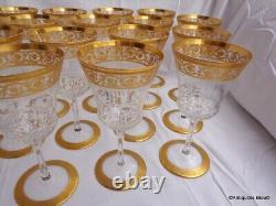 Verre à Eau 178mm en Saint St Louis Cristal Thistle Or signé parfait état