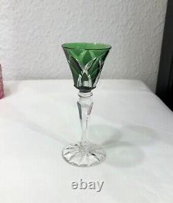 Verre à liqueurs Cristal doublé vert SAINT LOUIS signé Modèle CAMARGUE 12,5 cm