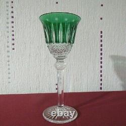 Verre à roemer cristal de saint louis tommy de couleur vert signé H 19,6 cm