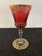 Verre à Vin Blanc Modèle Callot Rouge Et Or En Cristal De Saint Louis
