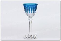 Verre à vin du Rhin en cristal de St Louis Tommy bleu ciel Roemer glass