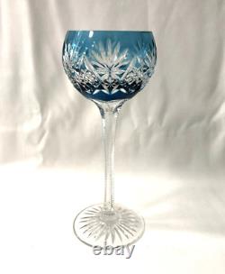 Verre à vin du Rhin / roemer en cristal doublé bleu SAINT LOUIS modèle LOTHAIRE