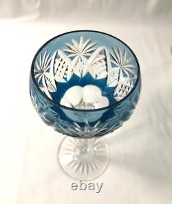 Verre à vin du Rhin / roemer en cristal doublé bleu SAINT LOUIS modèle LOTHAIRE