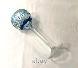 Verre à vin du Rhin / roemer en cristal doublé bleu SAINT LOUIS modèle LOTHAIRE