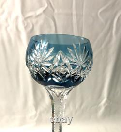 Verre à vin du Rhin / roemer en cristal doublé bleu SAINT LOUIS modèle LOTHAIRE