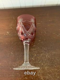 Verre à vin overlay monogrammé cristal Saint Louis