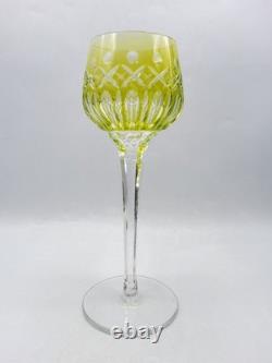 Verre à vin roemer cristal double coloré vert taillé signé Saint-Louis Traminer