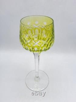 Verre à vin roemer cristal double coloré vert taillé signé Saint-Louis Traminer