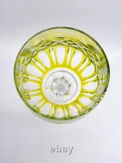 Verre à vin roemer cristal double coloré vert taillé signé Saint-Louis Traminer