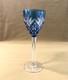 Verre à Vin Signé Saint Louis Modèle Chantilly Cristal Bleu Roemer Couleurs Rhin