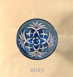 Verre à vin signé SAINT LOUIS modèle CHANTILLY cristal BLEU roemer Couleurs Rhin