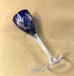 Verre à vin signé SAINT LOUIS modèle CHANTILLY cristal BLEU roemer Couleurs Rhin