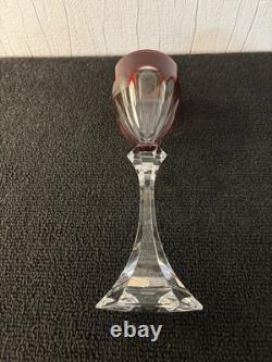 Verre bleu rouge modèle Chambord cristal de Saint Louis