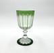 Verre Calice En Cristal De Saint Louis Doubl&eacute; Vert Taill&eacute; &agrave; C&ocirc;tes Plates 14,5 Cm