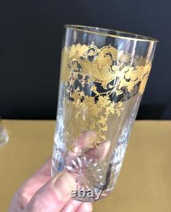 Verre / chope en cristal signé SAINT LOUIS modèle CLEO MASSENET GOLD doré à l'or