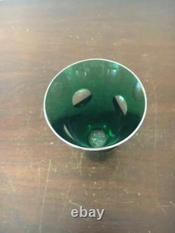 Verre couleur vert en cristal de Saint Louis