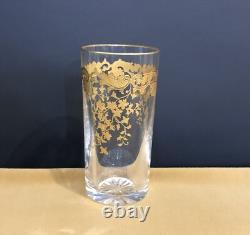 Verre en cristal doré à l'or signé SAINT LOUIS modèle CLEO / MASSENET GOLD 14 cm