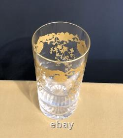 Verre en cristal doré à l'or signé SAINT LOUIS modèle CLEO / MASSENET GOLD 14 cm