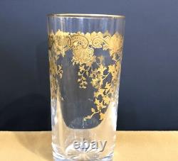 Verre en cristal doré à l'or signé SAINT LOUIS modèle CLEO / MASSENET GOLD 14 cm