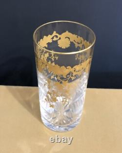 Verre en cristal doré à l'or signé SAINT LOUIS modèle CLEO / MASSENET GOLD 14 cm