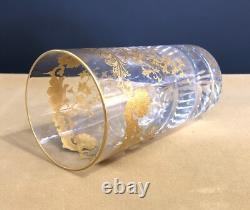 Verre en cristal doré à l'or signé SAINT LOUIS modèle CLEO / MASSENET GOLD 14 cm