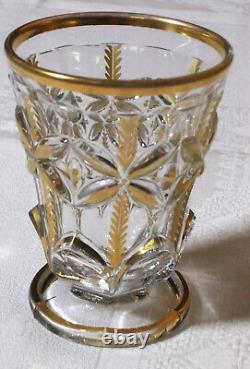 Verre gobelet Cristal doré de Saint-Louis 11 cm époque restauration Charles X