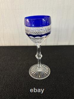 Verre roemer bleu foncé modèle Trianon en cristal de Saint Louis