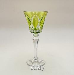 Verre roemer vin Rhin cristal signé SAINT LOUIS doublé VERT modèle CAMARGUE 20,2