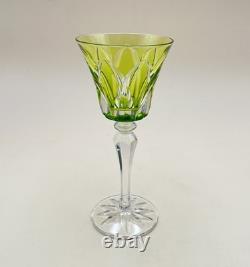 Verre roemer vin Rhin cristal signé SAINT LOUIS doublé VERT modèle CAMARGUE 20,2